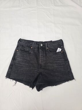 Old Navy Black Distressed High-Rise Denim Shorts